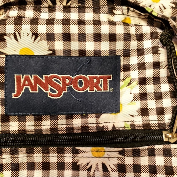 JanSport Daisy Mae Cool Student 17.5" Backpack Flower Gingham Laptop Pocket NEW - Picture 8 of 11